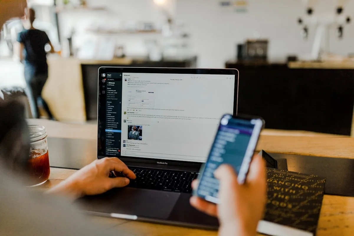 Person using tablet to check website security
